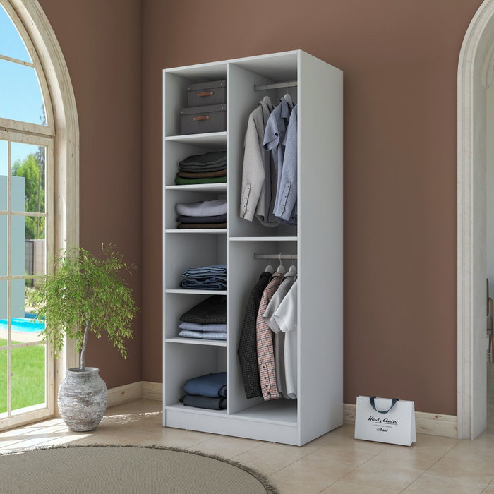 Hanah Home Armario Blanco con Estanterías